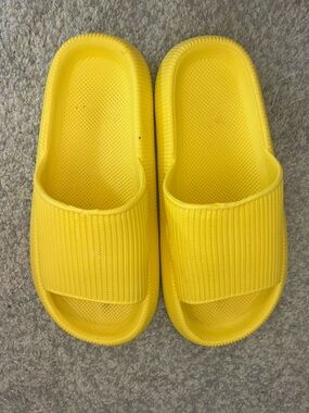 Yellow Slide Sandals - Comfortable Slip-On